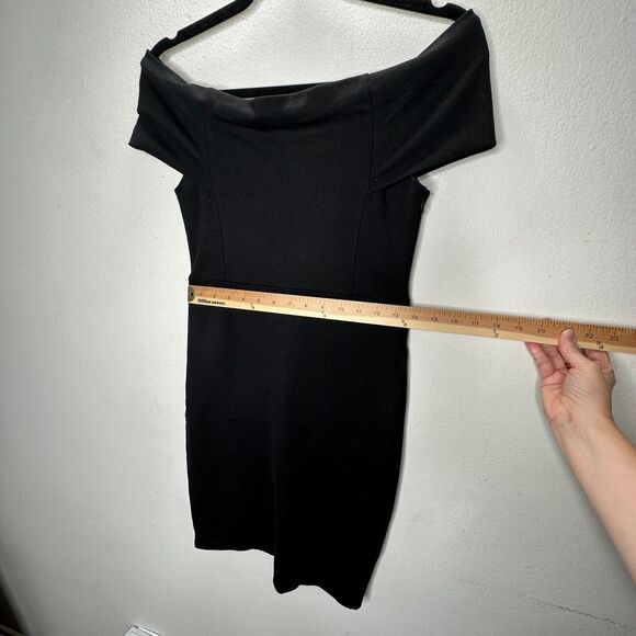 Zara Sexy Black Off-Shoulder Bandeau Style bodycon Dress Stretchy Medium - Picture 11 of 14
